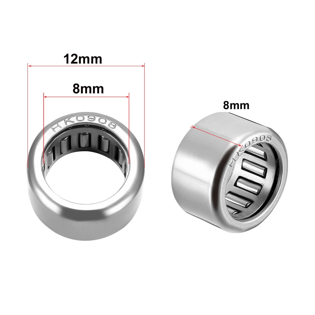 1 x HK0908 DRAWN CUP NEEDLE ROLLER BEARING ID 9mm OD 13mm LENGTH 8mm